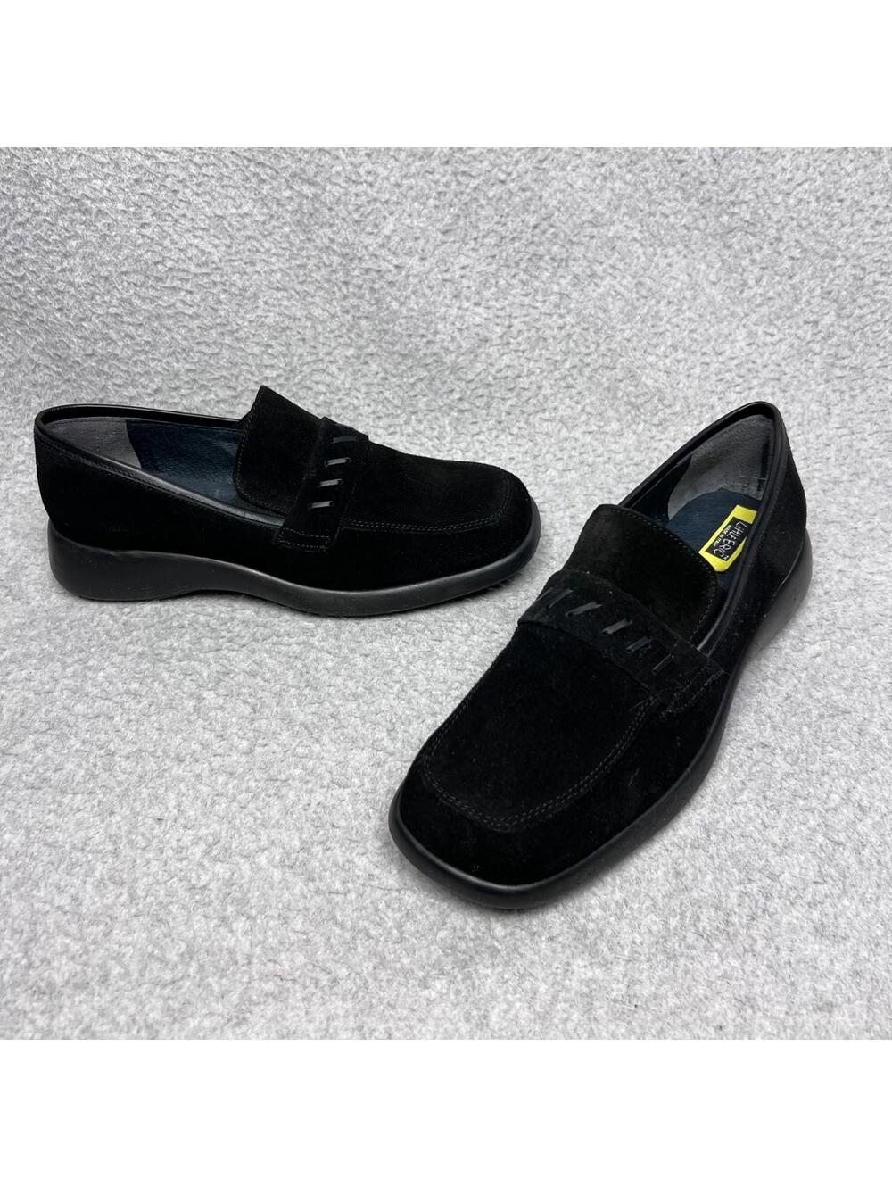 Little Eric Black Suede Loafers Luxury Shoes Womens 38 /7.5 Old Money Preppy